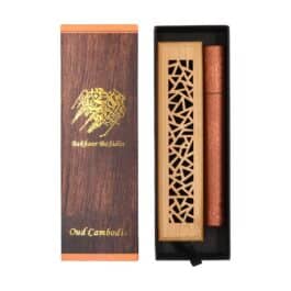 Bakhoor BoSidin – A49 – Oud Cambodian Bakhoor Incense Sticks 20 Pcs with Wooden Bakhoor Burner