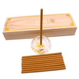 Bakhoor BoSidin – Bakhoor Oud Incense Sticks 10pcs 5mm Gift Box with Crystal Incense Burner – A63S