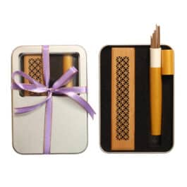 Bakhoor BoSidin – Oud Incense Bakhoor Promotional Corporate Gift Set With Metal Box and 20 PCS Incense sticks and Oud Burner – A67