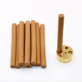 Bakhoor BoSidin – Oud Incense Sticks 10 pcs 6mm Cambodian Agarwood with Brass Bakhoor Bakhoor Burner – A73-1