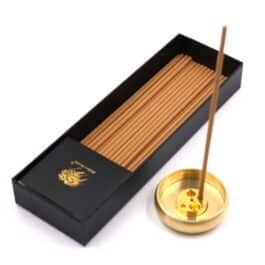 Bakhoor BoSidin – Oud Wood Bakhoor Incense Sticks Cambodi Fragrance 50pcs 3mm with Brass Incense Burner – A79-1