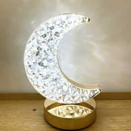 Luxury Modern Crystal Moon Design LED Lamp Touch Control Dimmable Table Lamp For Ramadan Decor – C24