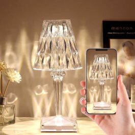 Crystal Touch Table Lamp, LED Night Light Bedside Lamp with USB Charging Port for Living Room, Bedroom- YA11