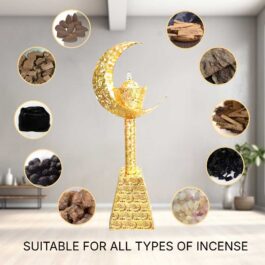 Bakhoor BoSidin – Large Oud Burner Incense Mabkhara Moon Design Ramadan Decore for Big Halls, Big Houses, and Mosque – 847