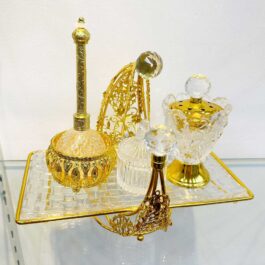 Golden Premium Incense Burner Set for Home Fragrance and Decore- MK235