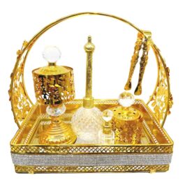 Golden Premium Incense Burner Set for Home Fragrance and Decore- MK603