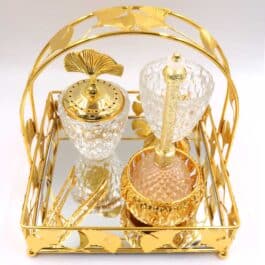 Golden Premium Incense Burner Set for Home Fragrance and Decore- MK238
