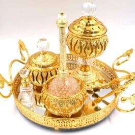 Golden Premium Incense Burner Set for Home Fragrance and Decore- MK313