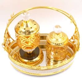 Golden Premium Incense Burner Set for Home Fragrance and Decore- MK816