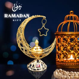 Bakhoor BoSidin – Moon Design Electric Oud Bakhoor Incense Burner Mabkhara Gold for Ramadan- A068