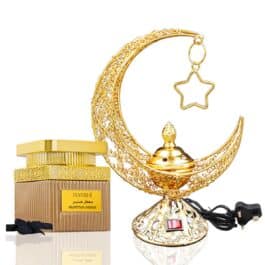 Electric Incense Burner Moon Design with Free Bakhoor 50g for Ramadan Gift