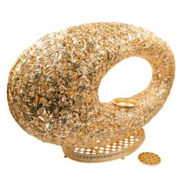 Bakhoor BoSidin – Big Size Bukhoor Incense Burner Dubai Museum of the Future Design with Crystals Oud Holder for Big Halls, Big Houses, and Mosque – WT-5010
