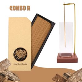 Bakhoor BoSidin – Cambodian Incense Sticks 100g with Modern Ash Catcher Incense Holder – Combo R