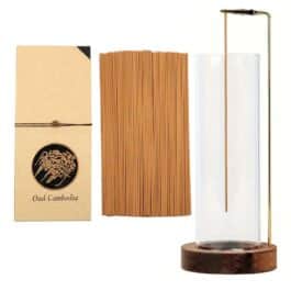 Bakhoor BoSidin – Cambodian Incense Sticks 100g with Modern Ash Catcher Incense Holder – Combo R