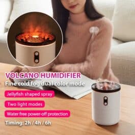 Portable Humidifier Volcano Jellyfish Design Aromatic Air Purifier 430 ML Fine Mist with Timer for Home Fragrance