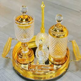 Golden Premium Incense Burner Set for Home Fragrance and Decore- MK1842