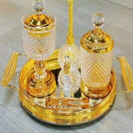 Golden Premium Incense Burner Set for Home Fragrance and Decore- MK1842