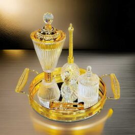 Golden Premium Incense Burner Set for Home Fragrance and Decore- MK1843