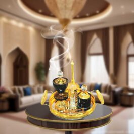 Golden Premium Incense Burner Set for Home Fragrance and Decore-MK1852