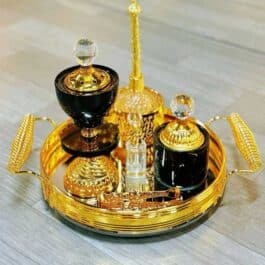 Golden Premium Incense Burner Set for Home Fragrance and Decore-MK1852