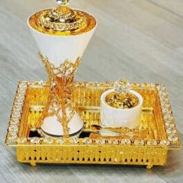 Golden Premium Incense Burner Set for Home Fragrance and Decore-MK1883