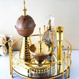 Golden Premium Incense Burner Set for Home Fragrance and Decore-W3005