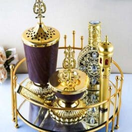 Golden Premium Incense Burner Set for Home Fragrance and Decore-W3010