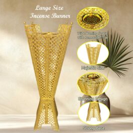 Bakhoor BoSidin – Large Size Incense Burner 102 cm tall Durable Arabic Style Oud Holder Charcoal Censer Gold/Silver- 843