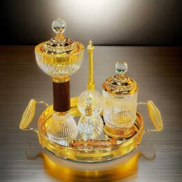 Golden Premium Incense Burner Set for Home Fragrance and Decore- MK1845