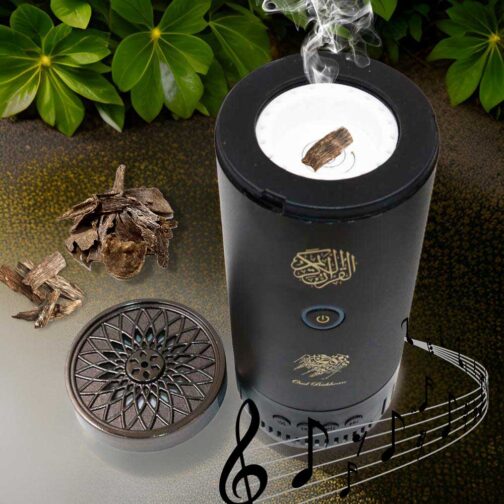 ⁦Rechargeable Bakhoor Incense Oud Burner with Full Quran Muslim Speaker Remote Control - SQ-001⁩ - الصورة ⁦5⁩