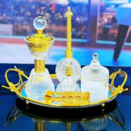 Elegant Bakhoor Oud Incense Glass Burner Set for Home Fragrance and Decore-WXY353