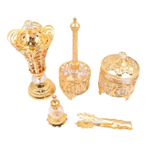 Luxurious Metal Incense Burner Set Pot Design Best for Ramadan, Home Fragrance and Decore - DT-008 - Image 3