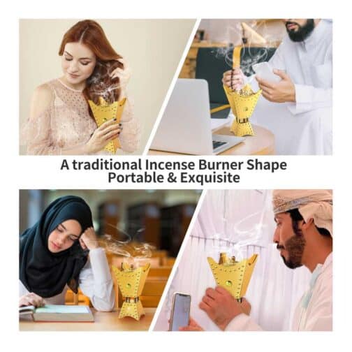 Upgraded Electronic Incense Burner, Cordless Oud Censer Rechargeable Aromatherapy Machine Arabic Incense Holder - X024 - Image 4