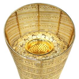 Bakhoor BoSidin – Large Size Bukhoor Incense Burner 100 cm tall Floor-Standing Oud Holder Charcoal Censer Gold- 854