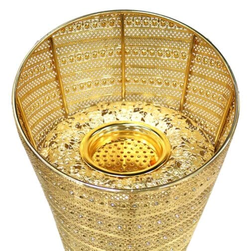 Bakhoor BoSidin - Large Size Bukhoor Incense Burner 100 cm tall Floor-Standing Oud Holder Charcoal Censer Gold- 854 - Image 2