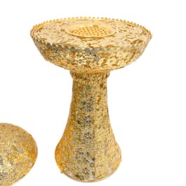 Bakhoor BoSidin – Medium Size Bukhoor Incense Burner 60 cm tall with Round Cover Oud Holder Charcoal Censer Gold- 856