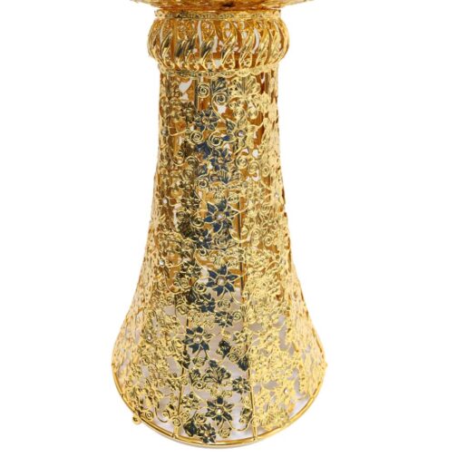 Bakhoor BoSidin - Medium Size Bukhoor Incense Burner 60 cm tall with Round Cover Oud Holder Charcoal Censer Gold- 856 - Image 4