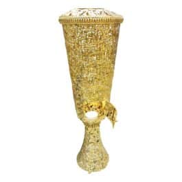 Bakhoor BoSidin – Large Size Bukhoor Incense Burner with Light 100 cm tall Durable Arabic Style Oud Holder Charcoal Censer Gold/Silver- 857