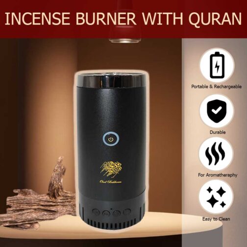 Rechargeable Bakhoor Incense Oud Burner with Full Quran Muslim Speaker Remote Control - SQ-001 - Image 5