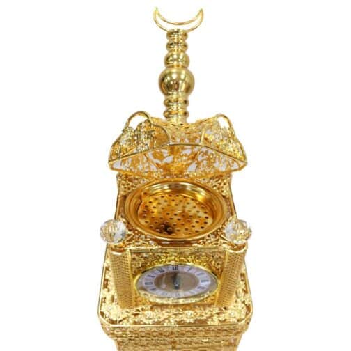 Big size Incense Burner 105 cm tall Clock Royal Tower Design Floor-Standing Oud Holder Charcoal Censer Gold for Home Office Decore - Image 4