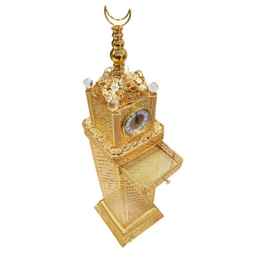 Big size Incense Burner 105 cm tall Clock Royal Tower Design Floor-Standing Oud Holder Charcoal Censer Gold for Home Office Decore - Image 3