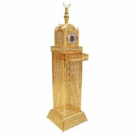 Big size Incense Burner 105 cm tall Clock Royal Tower Design Floor-Standing Oud Holder Charcoal Censer Gold for Home Office Decore