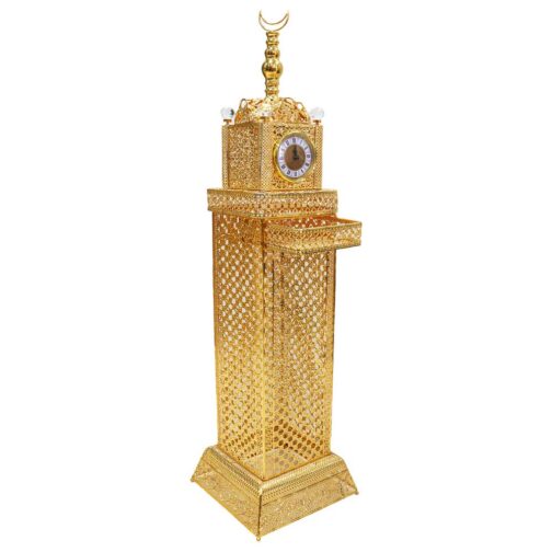 Big size Incense Burner 105 cm tall Clock Royal Tower Design Floor-Standing Oud Holder Charcoal Censer Gold for Home Office Decore