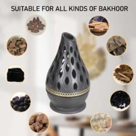 Elegant Arabian Style Resin Incense Burner, Bakhoor Oud Holder with Metal Tray Censer for Yoga, Aromatherapy, Bedroom, Home & Office – ZP069