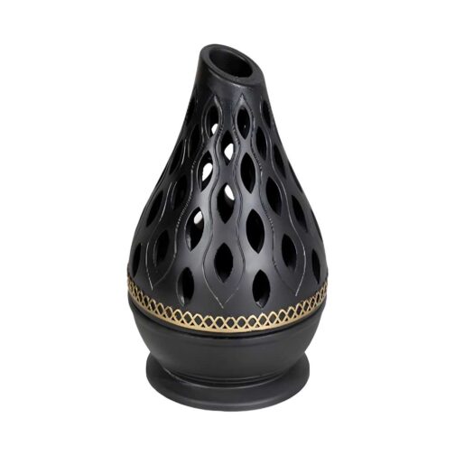 Elegant Arabian Style Resin Incense Burner, Bakhoor Oud Holder with Metal Tray Censer for Yoga, Aromatherapy, Bedroom, Home & Office - ZP069