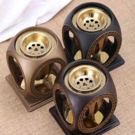 Unique Resin Arabian Incense Burner | Oud Bakhoor with Metal Tray Holder | Censer for Yoga, Aromatherapy, Bedroom, Home & Office – 109