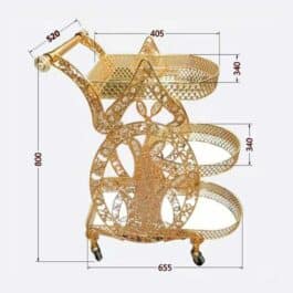 Luxurious Gold Metal Serving Trolley Cart with Multi-Tier Storage for Stylish Home Entertaining and Décor – CC28