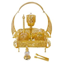 Luxurious Metal Incense Burner Set Oud Bakhoor and Perfume Holder Best for Ramadan, Home Fragrance and Decore – DT-016