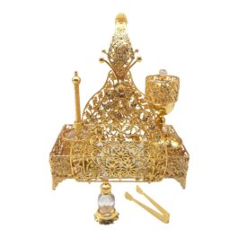 Luxurious Metal Incense Burner Set Oud Bakhoor and Perfume Holder Best for Ramadan, Home Fragrance and Decore – DT-017