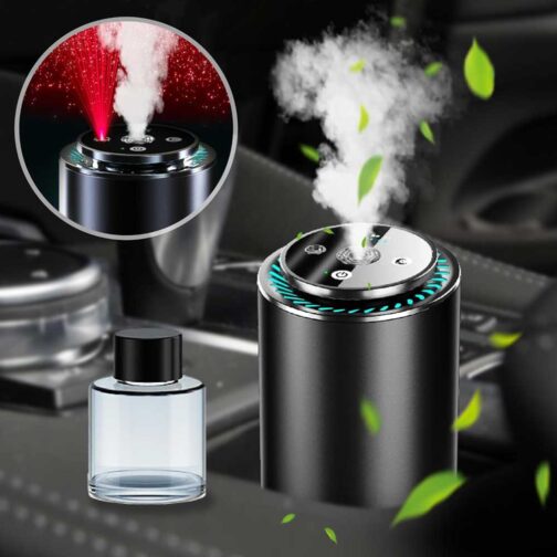 Smart Starry Projection Car Aroma Diffuser, Large Capacity Rechargeable Air Freshener USB Cool Mist Mini Portable Humidifier Diffuser for Car Home Office Bedroom - P35 - Image 3